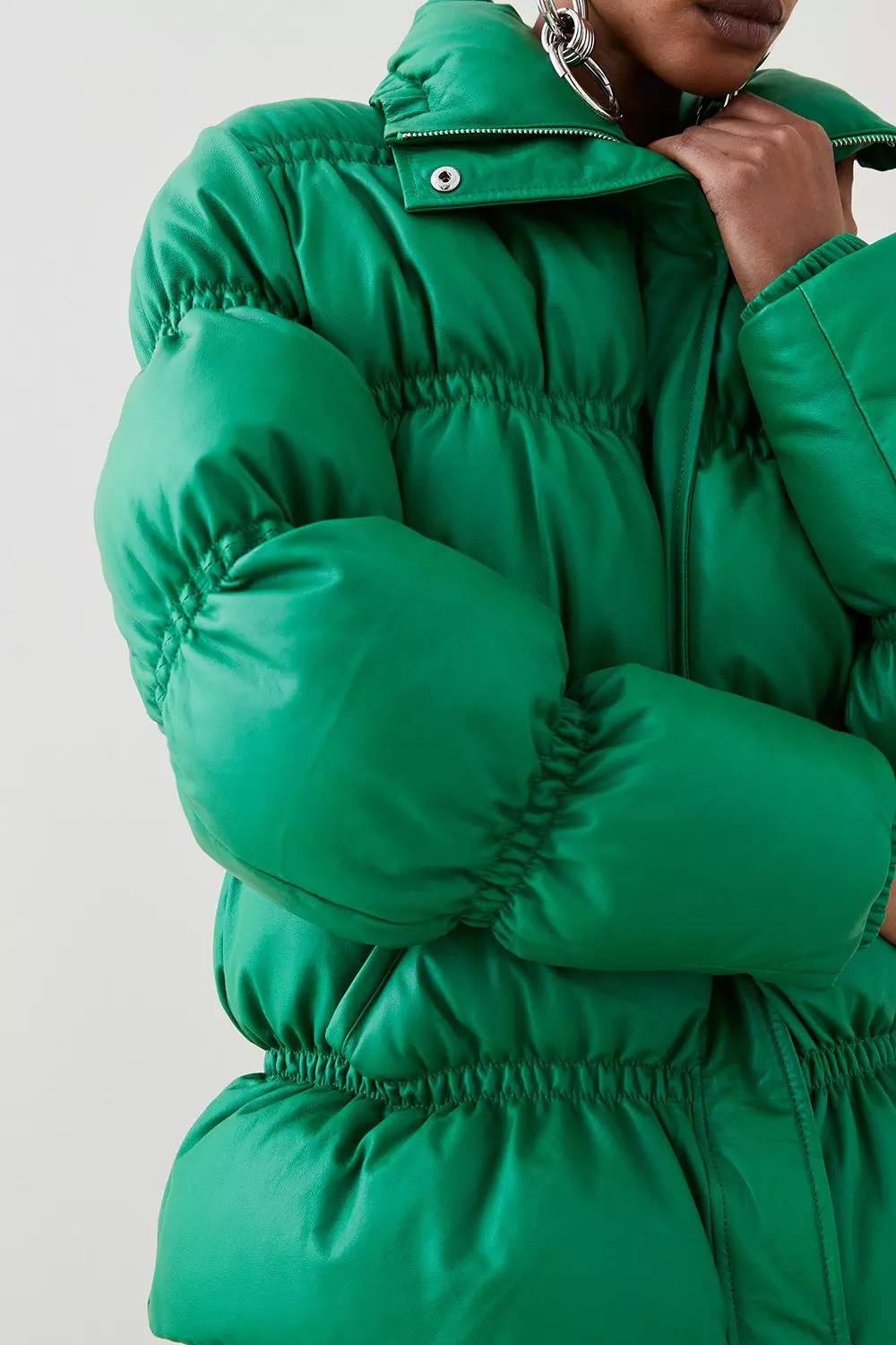 Green oversized sale puffer jacket